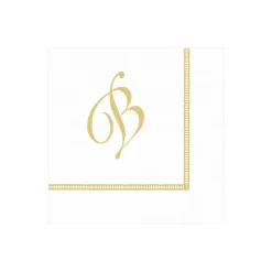Hemstitch Script Single Initial Paper Cocktail Napkins - 20 Per Package