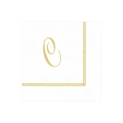 Hemstitch Script Single Initial Paper Cocktail Napkins - 20 Per Package
