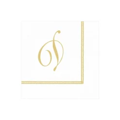 Hemstitch Script Single Initial Paper Cocktail Napkins - 20 Per Package