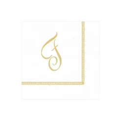 Hemstitch Script Single Initial Paper Cocktail Napkins - 20 Per Package