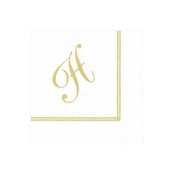 Hemstitch Script Single Initial Paper Cocktail Napkins - 20 Per Package