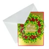 Holly And Berry Wreath Classic Boxed Christmas Cards - includes 15 cards & envelopes