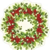 Holly and Berry Wreath Die-Cut Ornament Gift Tags - 4 Per Package
