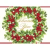 Holly And Berry Wreath Foil Thank You Notes - 8 Note Cards And Envelopes