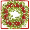 Holly and Berry Wreath Paper Dinner Plates - 8 Per Package