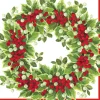 Holly and Berry Wreath Paper Dinner Napkins - 20 Per Package