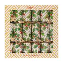 Holly And Fretwork Celebration Crackers - includes 6 Celebration Crackers
