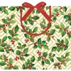 Holly And Fretwork Gift Bags - includes 1 Gift Bags