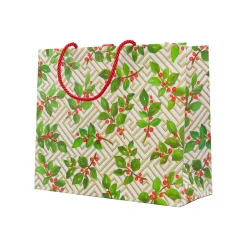 Holly And Fretwork Gift Bags - includes 1 Gift Bags