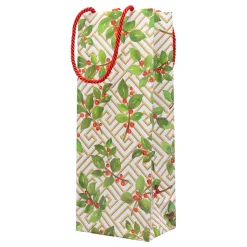 Holly And Fretwork Gift Bags - includes 1 Gift Bags