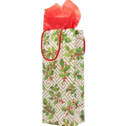 Holly And Fretwork Gift Bags - includes 1 Gift Bags