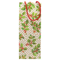 Holly And Fretwork Gift Bags - includes 1 Gift Bags