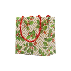 Holly And Fretwork Gift Bags - includes 1 Gift Bags