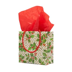 Holly And Fretwork Gift Bags - includes 1 Gift Bags