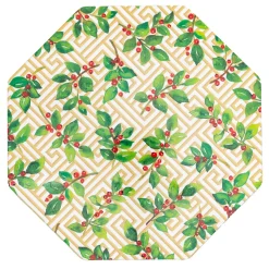 Holly And Fretwork Hardback Placemat - 1 count