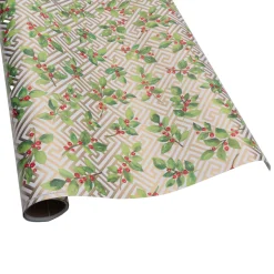 Holly And Fretwork Roll Wrap - includes 1 Roll