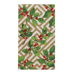 Holly And Fretwork White Guest Towels - includes 15 Guest Towels