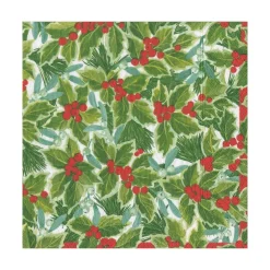 Holly and Mistletoe Paper Luncheon Napkins - 20 Per Package