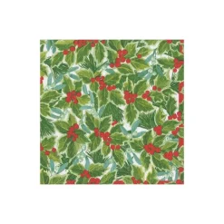 Holly and Mistletoe Paper Cocktail Napkins - 20 Per Package