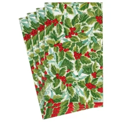Holly and Mistletoe Paper Guest Towel Napkins - 15 Per Package