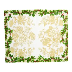 Holly Ceramic Ivory & Gold Guest Towel Napkins - 15 Per Package