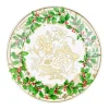 Holly Ceramic Ivory & Gold Paper Dinner Plates - 8 Per Package