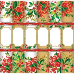 Holly Chintz Christmas Crackers-12 Inch Long/6In