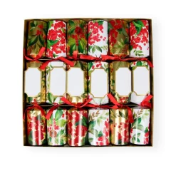 Holly Chintz Christmas Crackers-12 Inch Long/6In