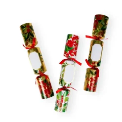 Holly Chintz Christmas Crackers-12 Inch Long/6In