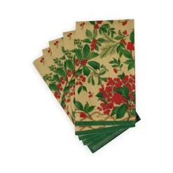 Holly Chintz Gold Guest Towel Napkins - 15 Per Package
