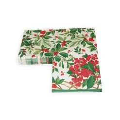 Holly Chintz White Guest Towel Napkins - 15 Per Package