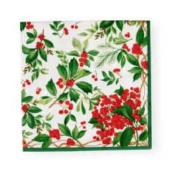 Holly Chintz White Napkin Dinner - 20 Per Package