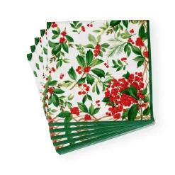 Holly Chintz White Napkin Dinner - 20 Per Package