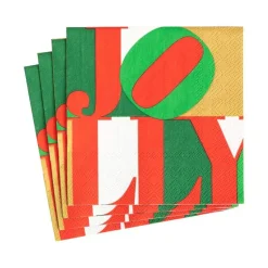 Holly Jolly Paper Cocktail Napkins - 20 Per Package