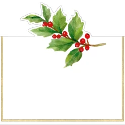 Holly Sprig Foil Place Cards - 8 Per Package