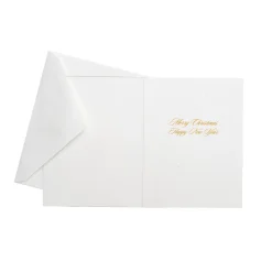 Holly Sprig Marbled Foil Classic Boxed Christmas Cards - includes 10 cards & envelopes