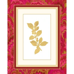 Holly Sprig Marbled foil Personalized Christmas Cards