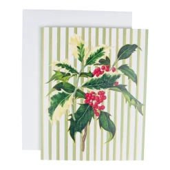 Holly Sprig Petite Boxed Christmas Cards - includes 15 cards & envelopes