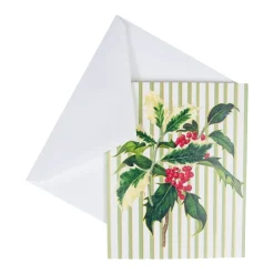 Holly Sprig Petite Boxed Christmas Cards - includes 15 cards & envelopes