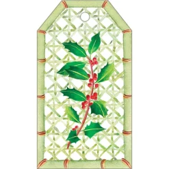 Holly Trellis Classic Gift Tags - 4 Per Package