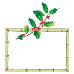 Holly Trellis Die-Cut Place Cards - 8 Per Package