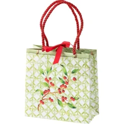 Holly Trellis Small Square Gift Bag - 1 Each