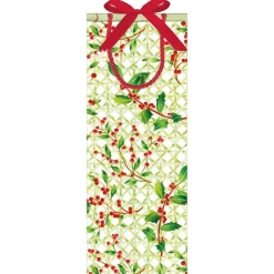 Holly Trellis Wine & Bottle Gift Bag - 1 Each