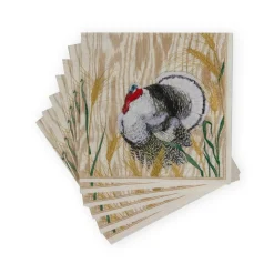 Homestead Turkey Taupe Cocktail Napkins - 20 Per Package