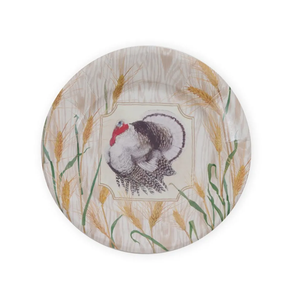 Homestead Turkey Taupe Salad & Dessert Plates - 8 Per Package