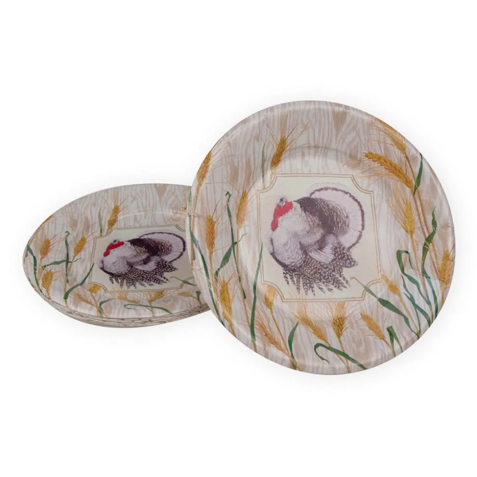Homestead Turkey Taupe Salad & Dessert Plates - 8 Per Package
