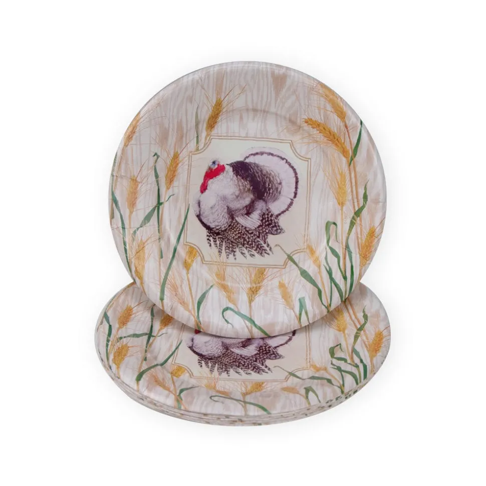 Homestead Turkey Taupe Salad & Dessert Plates - 8 Per Package