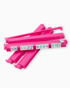 Hot Pink Mahjong Rack & Pushers - Set of 4