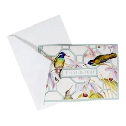 Hummingbird Trellis Thank You Notes - 8 Note Cards And Envelopes