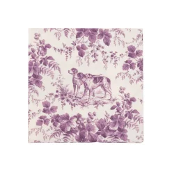 Hunting Toile Aubergine Cocktail Napkins - includes 20 Cocktail Napkins